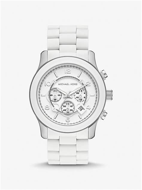 michael kors runway watch oversized|oversized runway white tone watch.